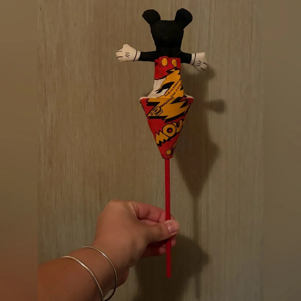 Vintage Walt Disney Mickey Mouse Push Up Puppet Collapsible Toy, Anne W. England